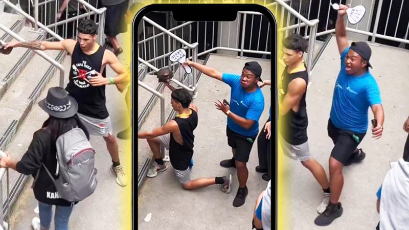 These fellas went viral for whipping out a wiri to get fans to their seats at Te Matatini