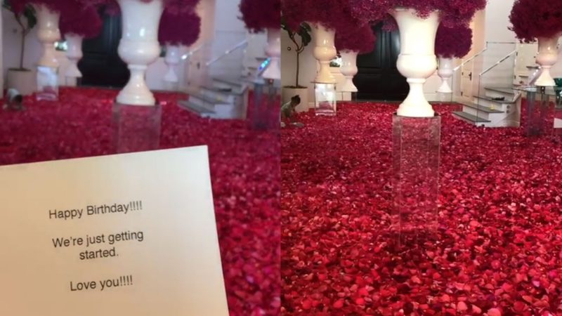 WATCH: Travis Scott floods Kylie Jenner's mansion with roses for an early birthday surprise