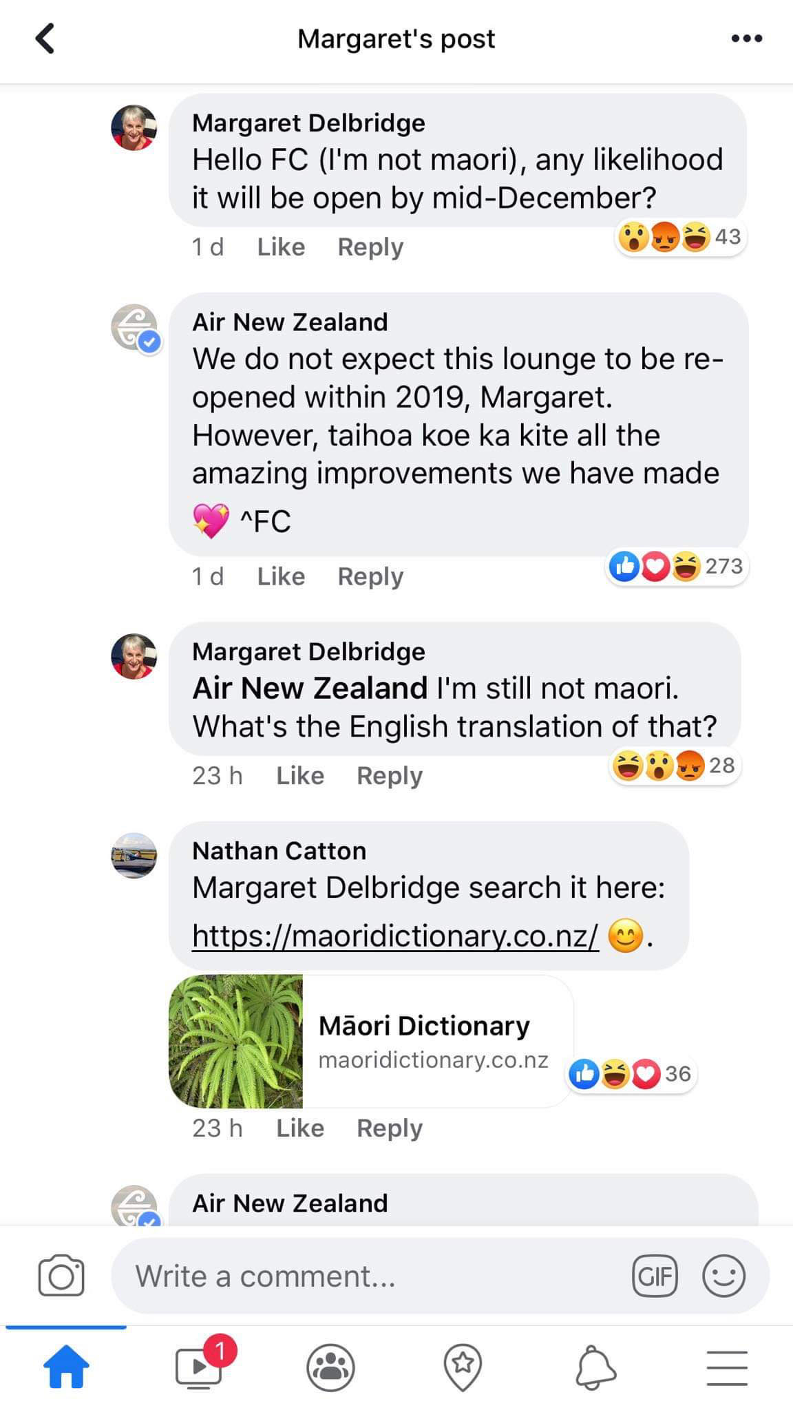 Air NZ hilariously clap back at angry boomer who really doesn't like their use of Te Reo 