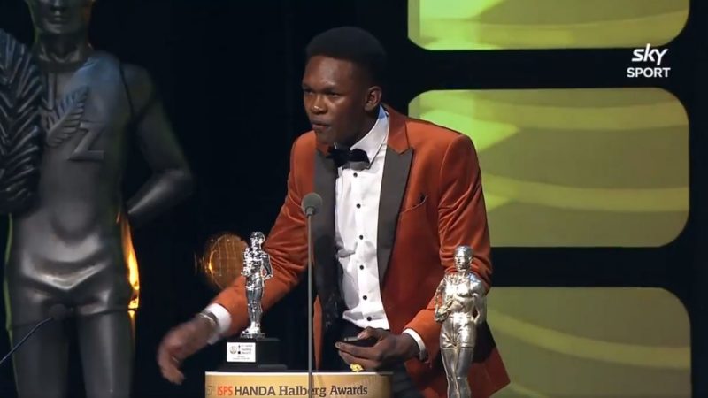 WATCH: Israel Adesanya calls out NZ's 'tall poppy syndrome' during Sportsman of Year speech