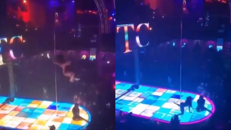 WATCH: Stripper keeps twerking despite falling off 15-foot pole and breaking jaw