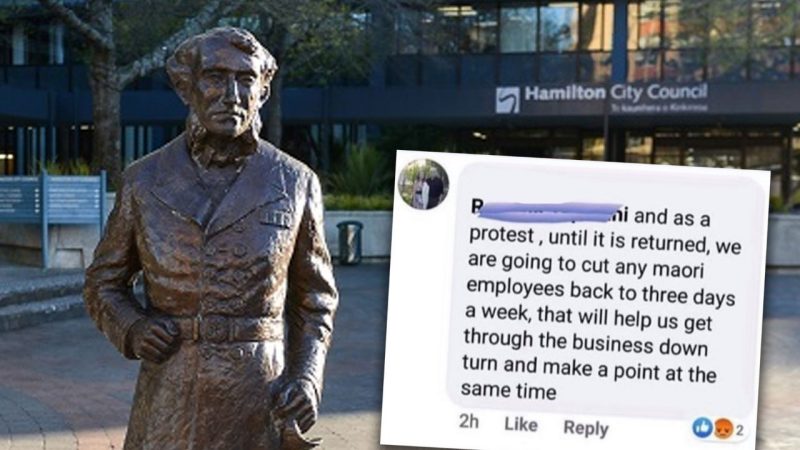 Hamilton businessman threatens to cut hours of Māori employees to protest removal of statue