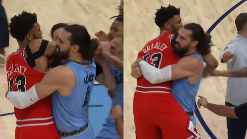 Steven Adams breaks up scuffle by just manhandling his opponent and carrying him away