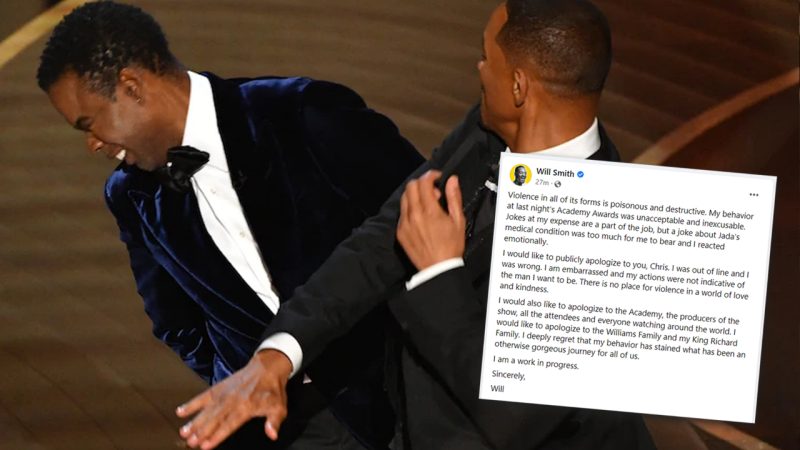 Will Smith posts a written apology to Chris Rock after slapping him at the Oscars