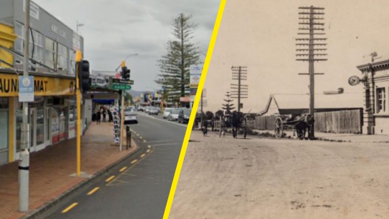 Photos of Southmall Manurewa now and 100 years ago go viral