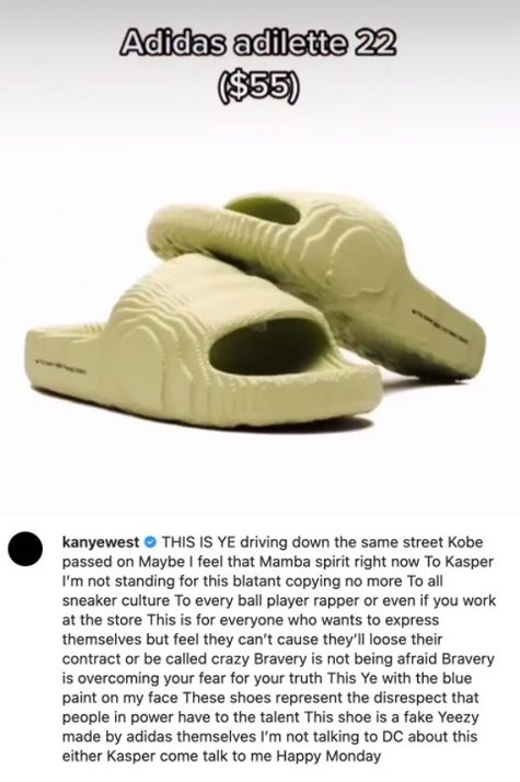 Kanye West blasted Adidas for 'blatantly copying' his Yeezy slide in Instagram rant