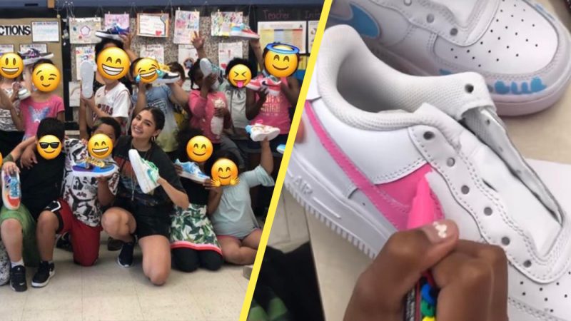 WATCH: Emotional moment teacher surprises whole class with a pair of fresh Air Forces each
