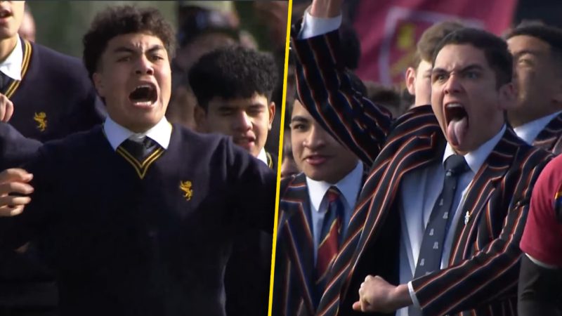 WATCH: Auckland Grammar and King's College perform powerful Haka before rugby match