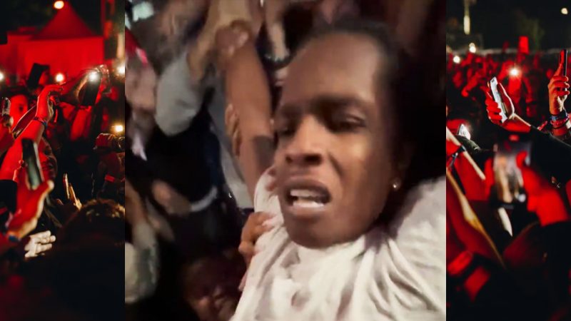 A$AP Rocky gets trolled after video shows him getting himself stuck in a moshpit