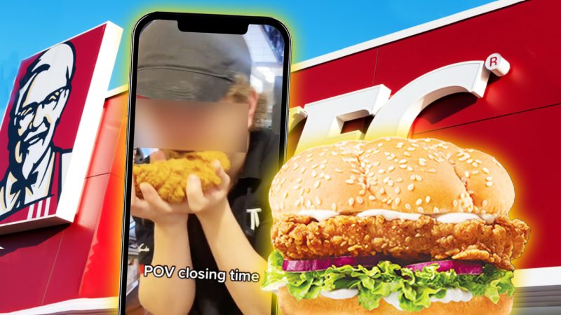 Aussie KFC staff film themselves licking, chucking, and biting chicken and post it to TikTok