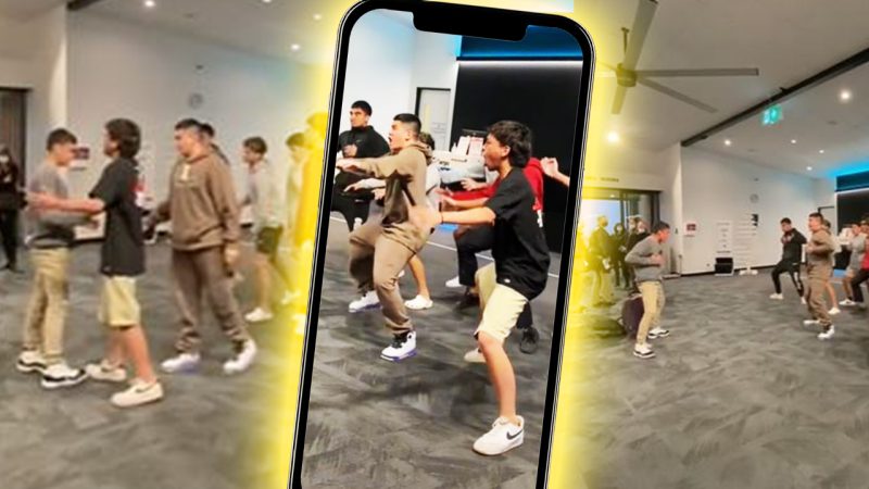 Kiwi boys go viral for sending their mate off to the USA with a spine-tingling airport haka