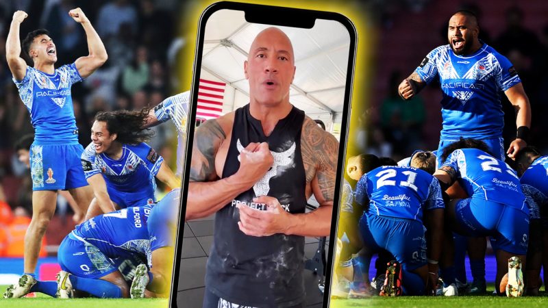 ‘My usos, I love you’: The Rock sends inspiring message to Toa Samoa Rugby League team