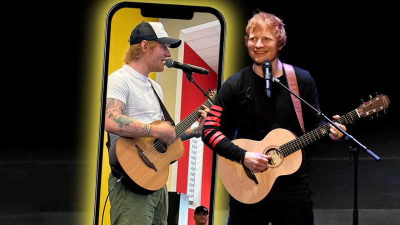 Ed Sheeran surprises students at a South Auckland intermediate school with a live performance