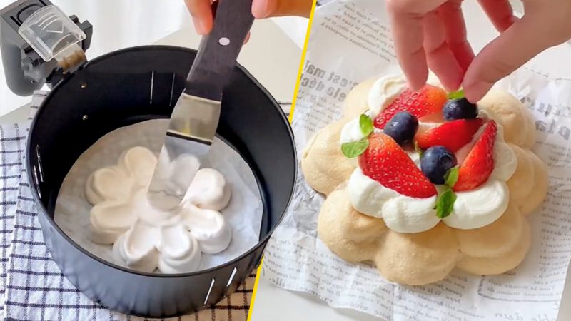 TikToker shows how to make a mean pavlova in the air fryer